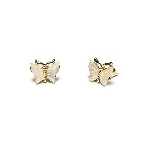 Mother of Pearl Butterfly Stud Earrings (Rose)