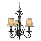 Thomas Lighting M2033-22 Wisteria Three-Light Chandelier, Sable Bronze, 18-Inch W by 20-Inch H
