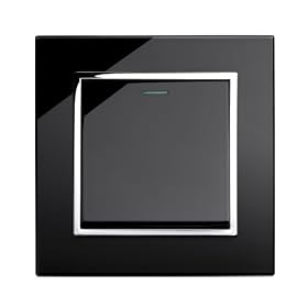 Retrotouch 1 Gang Glass light switch in Black
