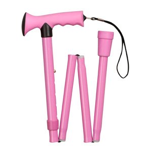 Adjustable Folding Walking Cane - HealthSmart Pink