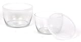 2 Glass Food Storage Bowls with Clear Lids 1 Pint each
