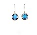 round Silver Earrings Set With a round opal stone