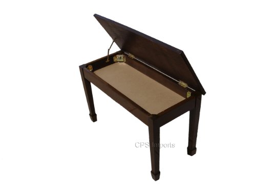 Walnut Wood Top Grand Piano Bench with Music Storage