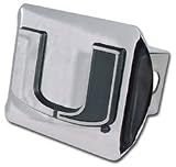 Miami Hurricanes Chrome Plated Metal Trailer Hitch Cover