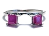 Princess Ruby Ring Wrap Guard Enhancer 10k white gold