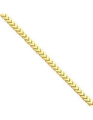 5.0 mm Solid 14K Yellow Gold High Polish Classic Franco Link Chain Necklace - 22" inches