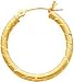 14K Yellow Gold Hoop Earrings Polished Jewelry New CH