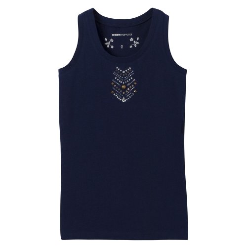 Mossimo Oxford Blue BG Slvls Embellished Tank 