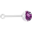 Floating Purple Rose Barbell Tongue Ring