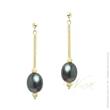 MILLE LUCCI: *BINGLE BANGLE TAHITIAN PEARLE DROP EARRING*
