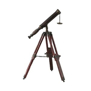 Replica Antique Brass & Wood Tabletop Telescope