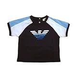 [アルマーニベビー]ARMANI BABY アパレル(Tシャツ) HXH204A ネイビー×ブルー 胸グラデーションイーグルマークプリントTシャツ ベビー 6M [並行輸入品]