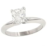1.26ct Solitiare Cushion Cut Ring 14KT WGEgl EF;SI2