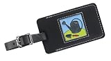 Watering Can Leather Luggage Tag