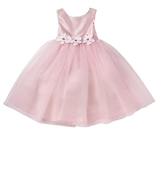 Girls Flower Detail Netted Dress