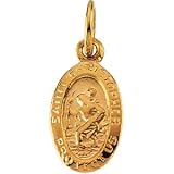 CleverEve's 14K Yellow Gold 08.75X05.75 mm St. Christopher Medal