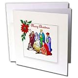 SmudgeArt Vintage Christmas Designs - Nativity Merry Christmas - Greeting Cards-12 Greeting Cards with envelopes