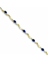 Genuine 14K Yellow Gold Diamond And Sapphire Bracelet 3 Grams Of Gold 100% Satisfaction Guaranteed.