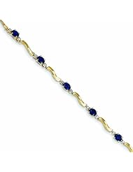 2.5 Carat 14K Gold Diamond and Sapphire Bracelet