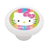 Hello Kitty Stripes Decorative High Gloss Ceramic Drawer Knob