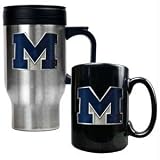 Michigan Wolverines NCAA Stainless Travel Mug And Ceramic Mug Set