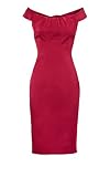 NoeMie Women Elegance Bridesmaid Wedding Dress,Red