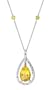 14k White Gold Pear Shaped Citrine Station Necklace by Duneier of NY
