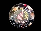 Sailboat Regatta Design - Hand Painted - Snack/Cake Plate - 7 inch diameter