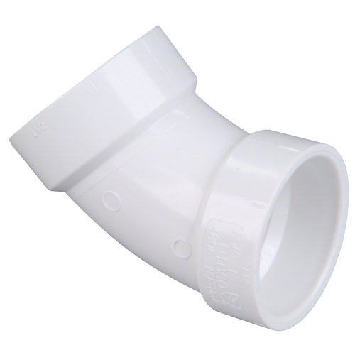 NIBCO 4806 Series PVC DWV Pipe Fitting, 45 Degree Elbow, 2