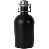 Asobu Coolest Stainless Steel Beer Growler 2 Go, 64 oz, Black