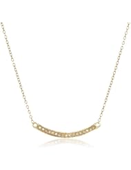 Sterling Silver Cubic Zirconia Bar Necklace, 18"
