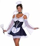 Womens Costume Sexy French Maid Angel Heavenly Halo Wings Short Skirt Dress Fantasy Party Outfit