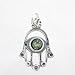 Hamsa Hand Pendant with Peridot Gemstone in Sterling Silver, #8385