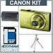 Canon PowerShot 310HS Digital ELPH Camera Kit - Green - with 4GB SD Memory Card Camera Case, Table Top Tripod