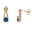 14K Yellow Gold Sapphire Earrings