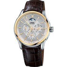 Oris 58175924351LS Culture Artelier Complication Mens Watch - Silver Dial Steel Case Automatic Movement