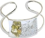 Womens Jewelry Cuff-Bracelets in Sterling Silver and Citrin Gemstone (brclt122)