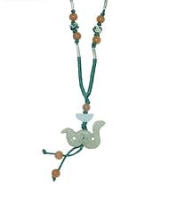 Snake Zodiac Jade Necklace Adorned with Jade Beads and Ingot for Good Money Luck Made with Green Cord Born In: 1941, 1953, 1965, 1977, 1989, 2001, 2013