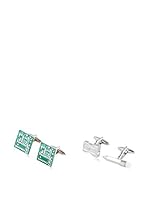 SILVIO SILVANI Dos Pares Gemelos Fantasía De Lápiz + Sacapuntas Y Tarjeta Ordenador Verde / Plateado