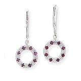 10k White Gold, Diamond & Ruby Circle Dangle Earrings (0.49ctw)
