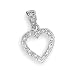 Rhodium Plated Open Heart CZ Pendant