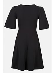 V-neck Crepe/Elastane/Polyester Skater Dress  with a Court Train 