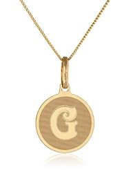 14k Yellow Gold Initial Pendant Necklace, 18"