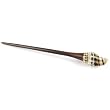 Hand Carved Sono Wood Hair Stick - Shell - Black Caramel Cream White And Brown - 7"