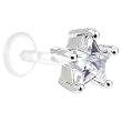 14 Gauge 5/16 Clear Cz Heart Bioplast Tragus Labret Monroe