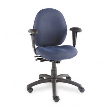 Global 31413BKPB08 - Malaga Low-Back Multi-Tilter Swivel Chair, Acrylic/Polyester, Ocean