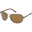 Suncloud Optics Aviator Metal Alloy Frames Polarized Designer Sunglasses w/ Free B&F Heart Sticker - Brown/Brown
