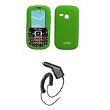 EMPIRE Neon Green Silicone Skin Case Cover + Car Charger (CLA) for U.S. Cel ....