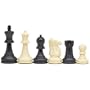 Ultimate Triple Weight Staunton Black and Cream Plastic Chessmen Set - 3 5/8 Inch King