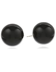 14k Yellow Gold 12mm Black Onyx Stud Earrings